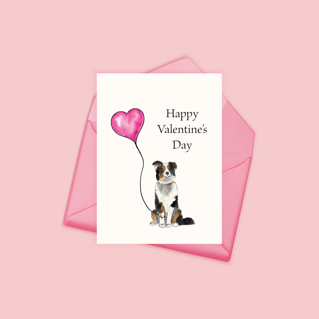 Australian Shepherd Valentine's Day Card