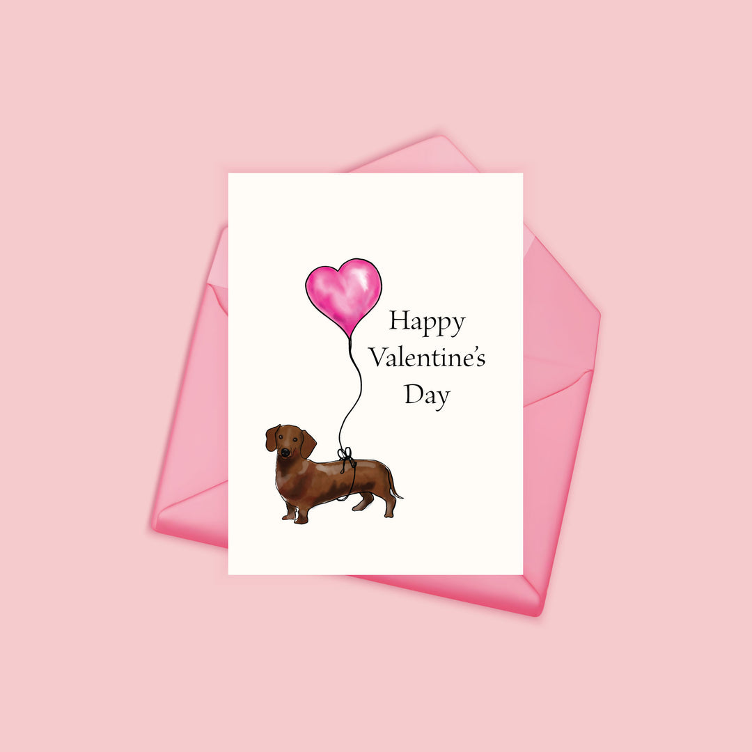 Dachshund Valentine's Day Card