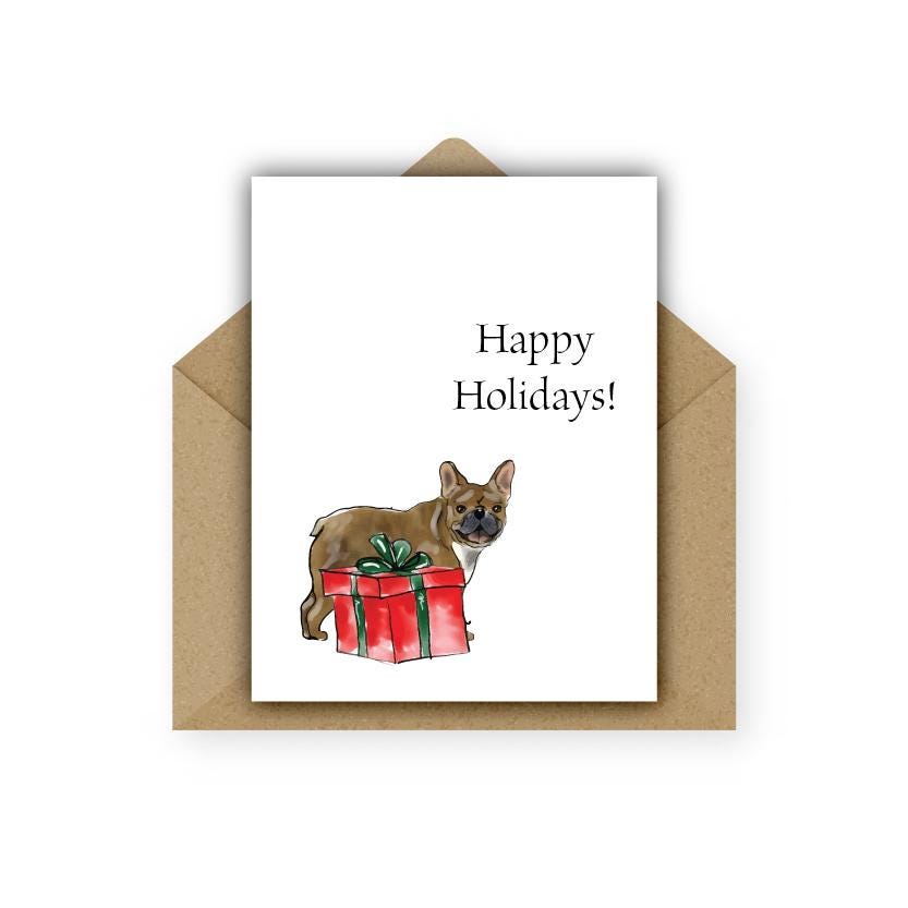 Christmas Card Brown French Bulldog