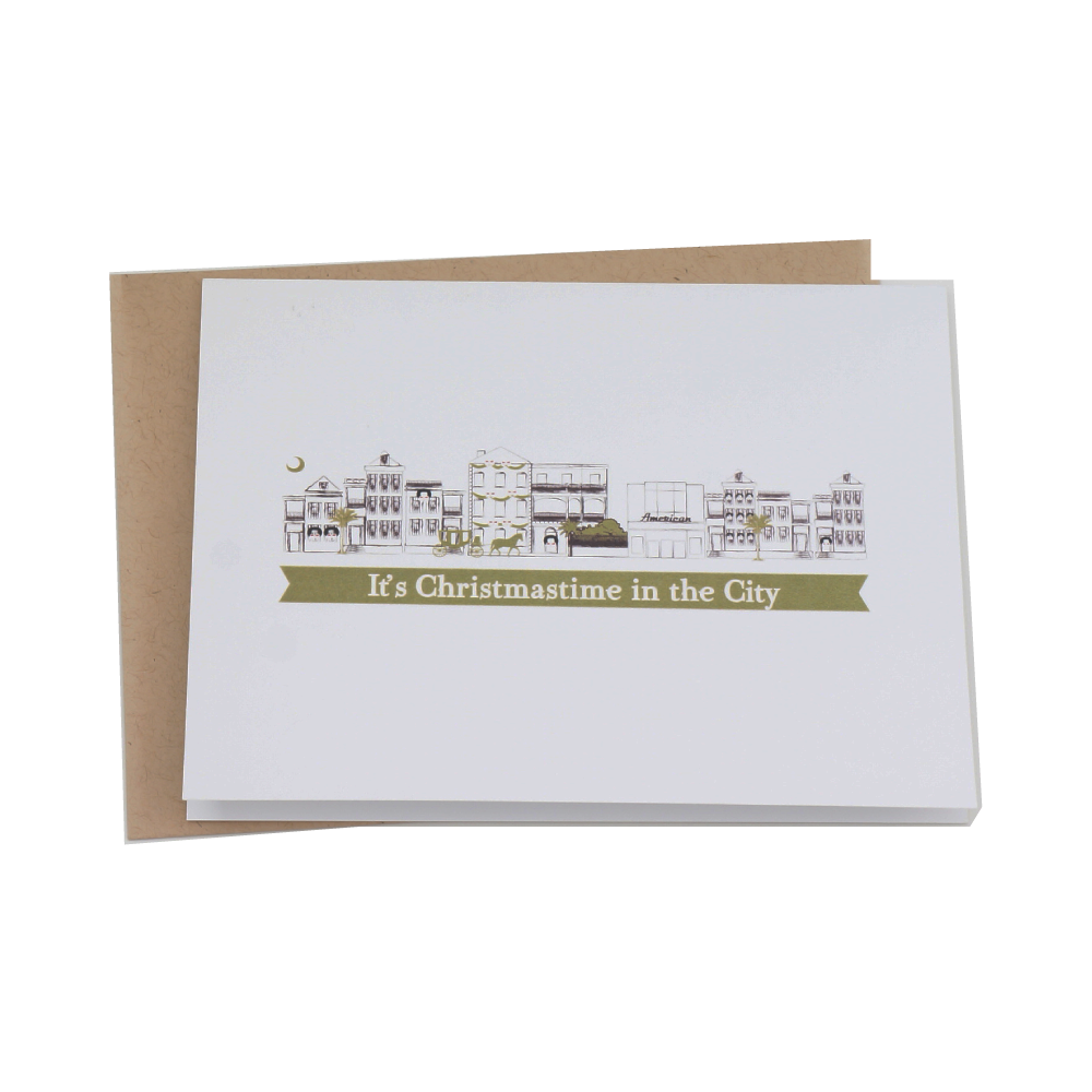 Christmas Time in the City Charleston Christmas Card Stationery Set