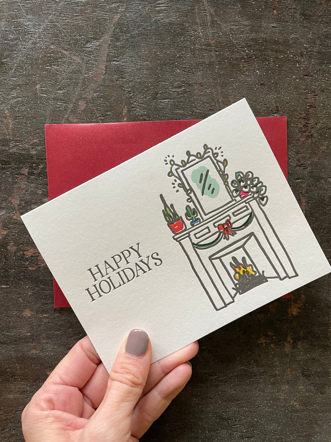 Happy Holidays Letterpress Card