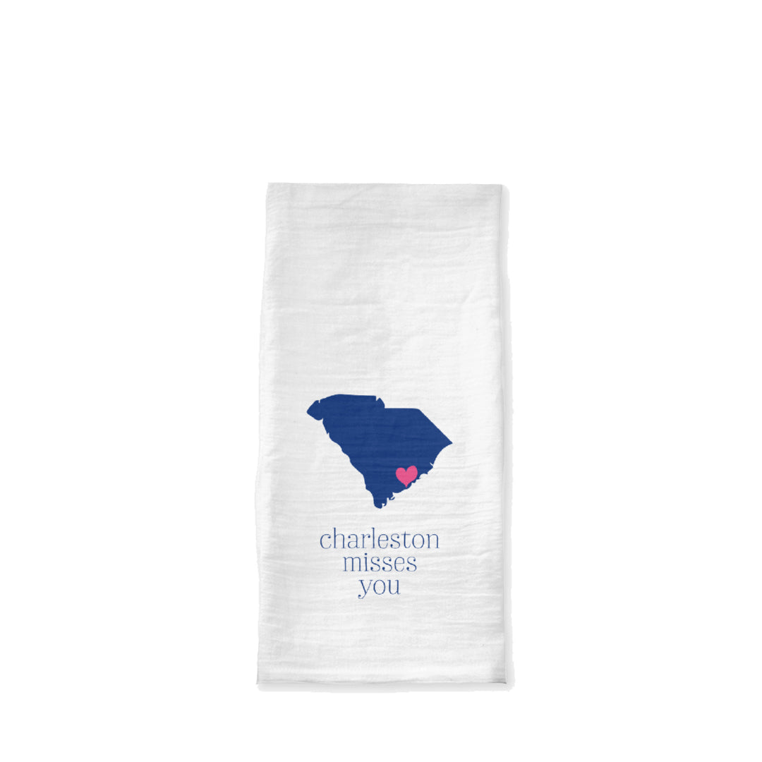 Charleston Misses You Tea Towel