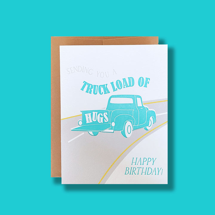 Truckload of Hugs Letterpress Card