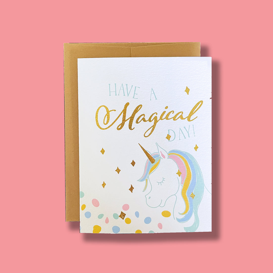 Unicorn Glitter Birthday Card