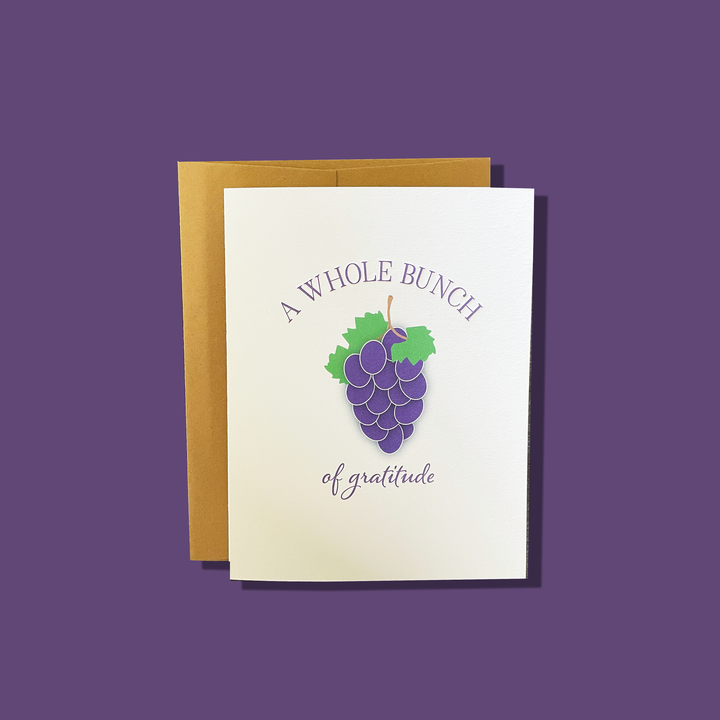 Whole Bunch of Gratitude Letterpress Card