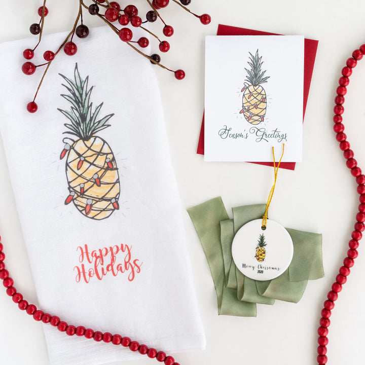 Holiday Pineapple Tea Towel