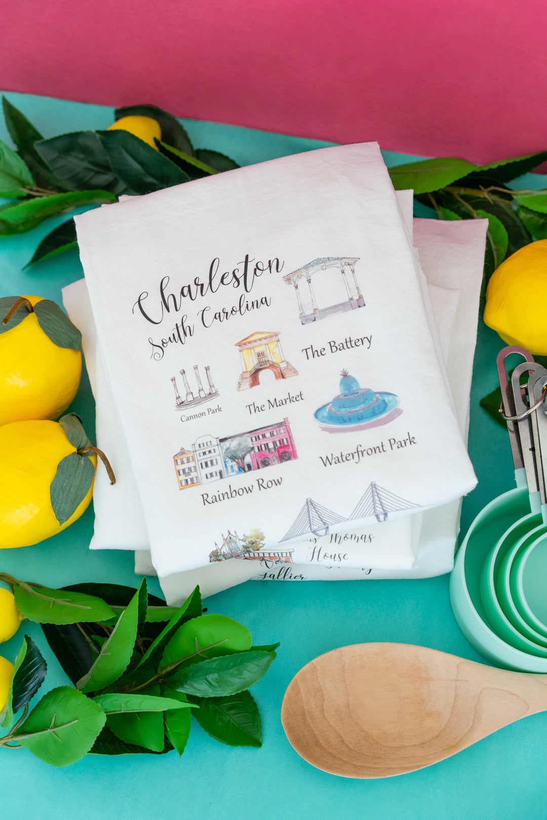 Charleston Landmarks Tea Towel