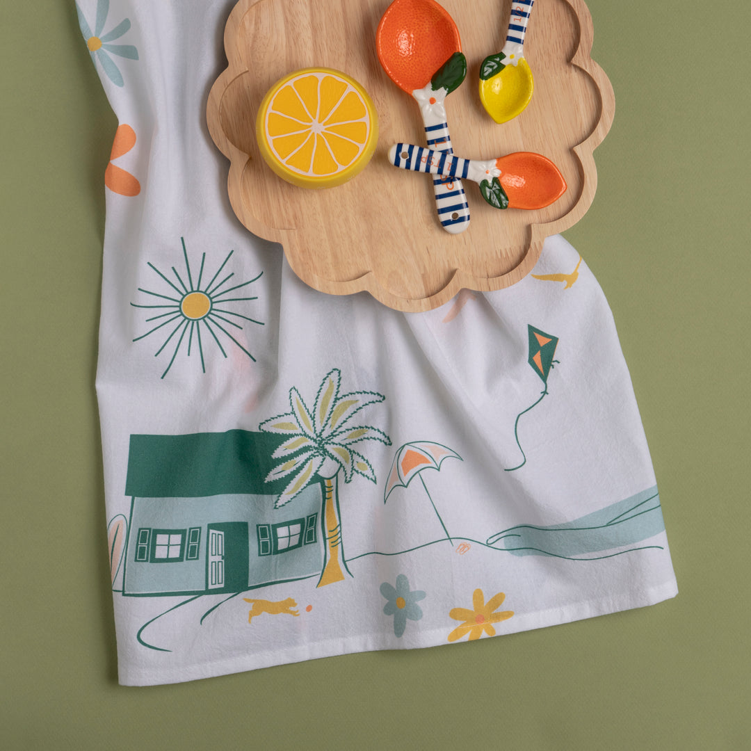 Colorful Beach Vibes Tea Towel
