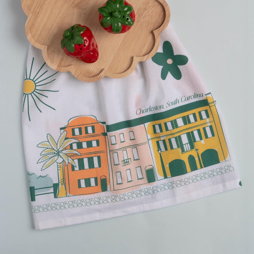 Colorful Charleston Tea Towel