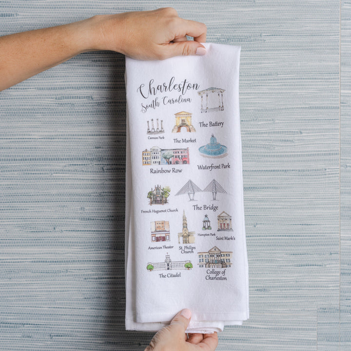 Charleston Landmarks Tea Towel