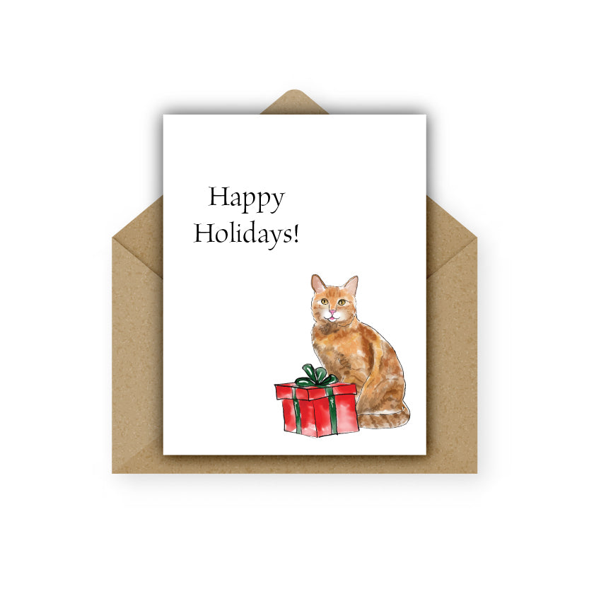 Christmas Card Tabby Cat