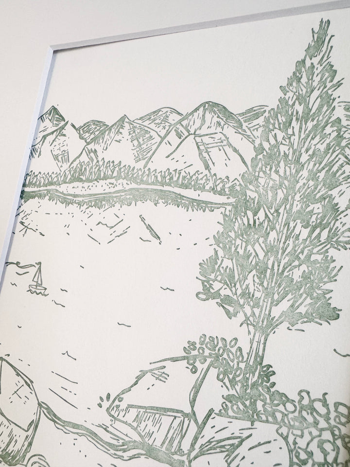 Lake Tahoe Letterpress Print