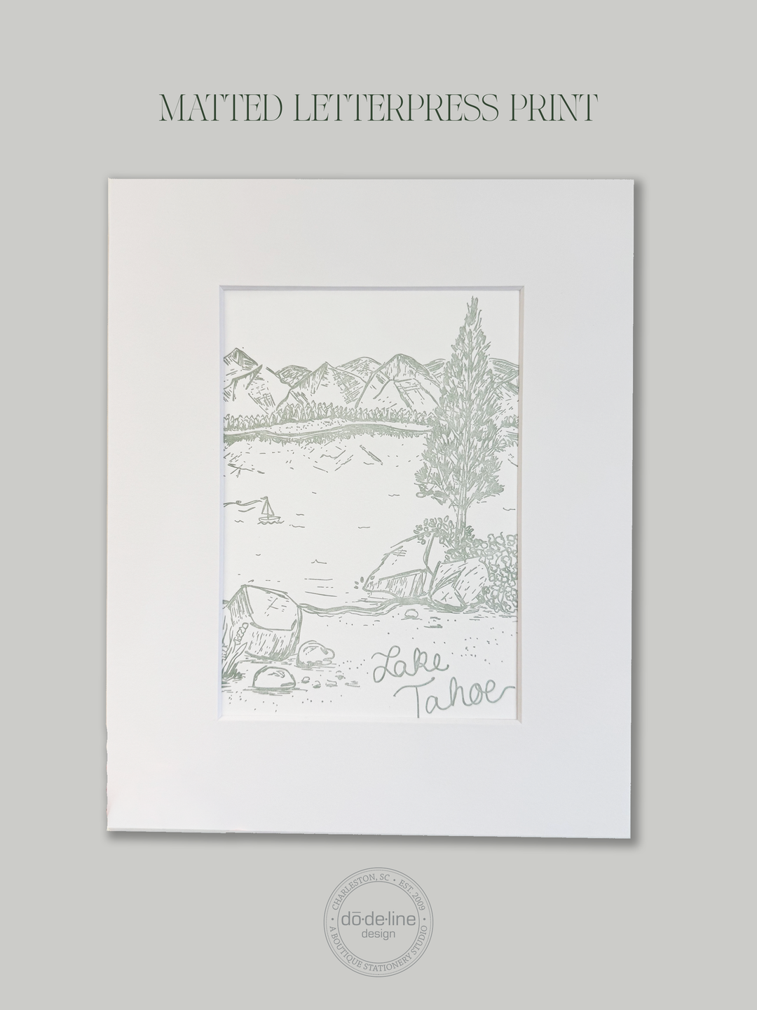 Lake Tahoe Letterpress Print