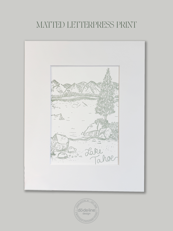 Lake Tahoe Letterpress Print