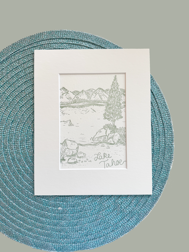 Lake Tahoe Letterpress Print