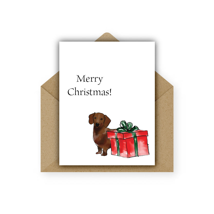 Christmas Card Dachshund