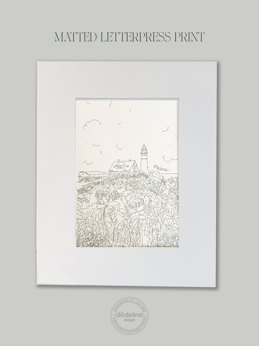 Portland Head Light Letterpress Print