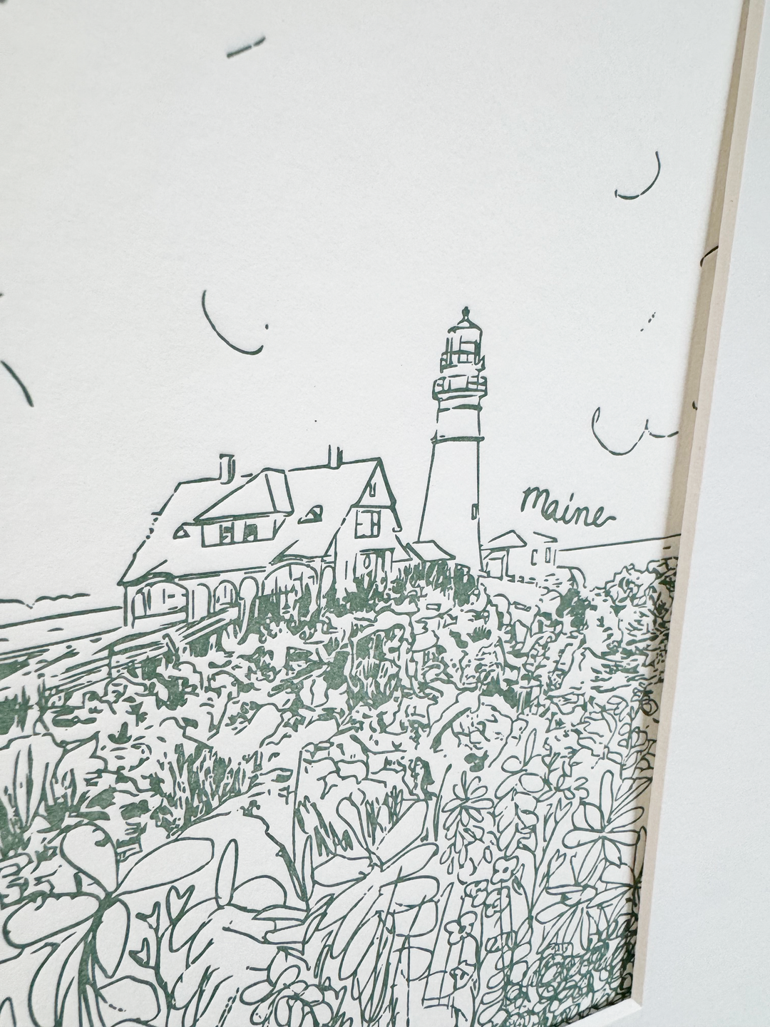 Portland Head Light Letterpress Print