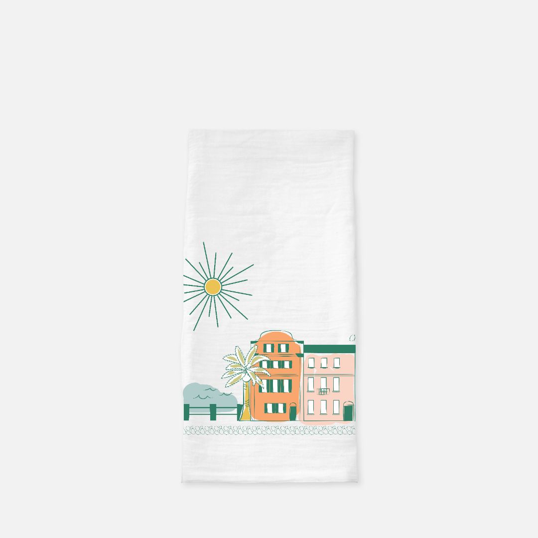 Colorful Charleston Tea Towel