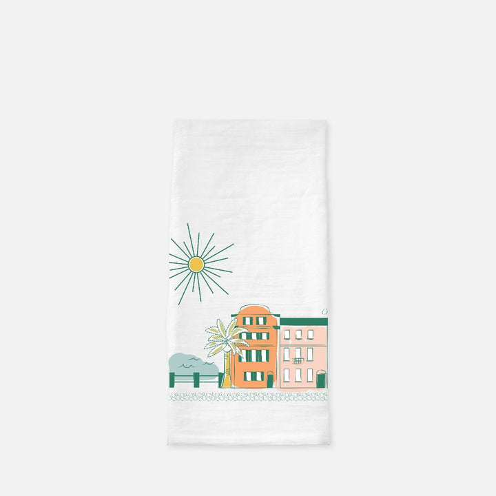 Colorful Charleston Tea Towel