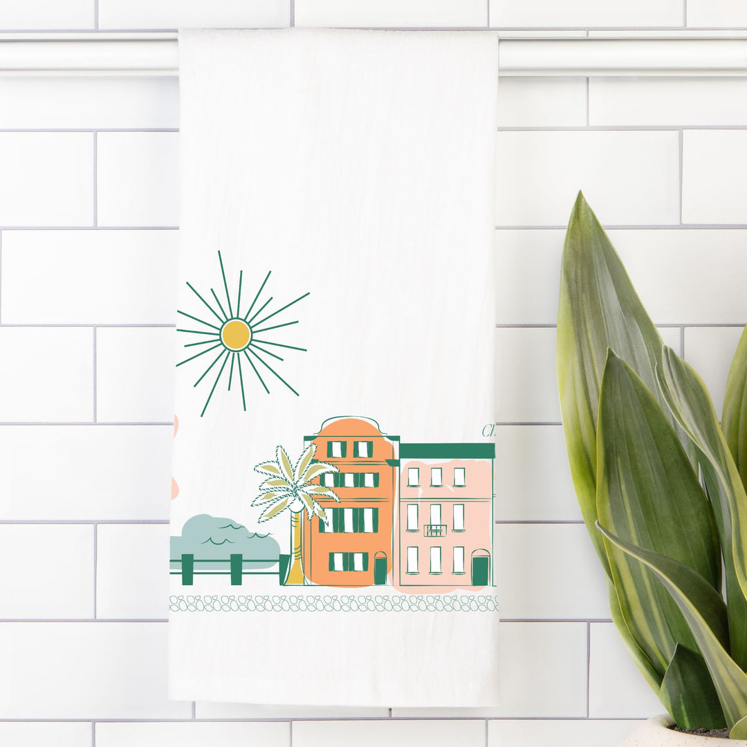 Colorful Charleston Tea Towel