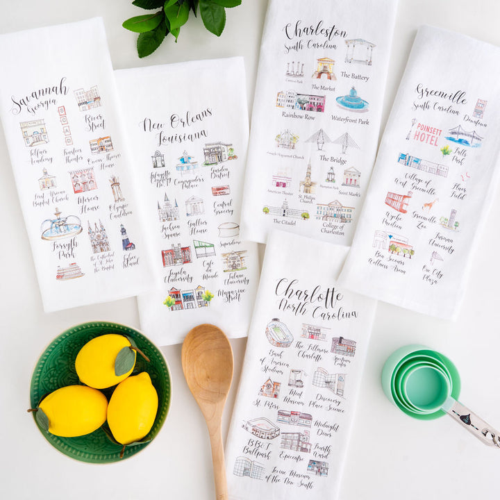 Charleston Landmarks Tea Towel