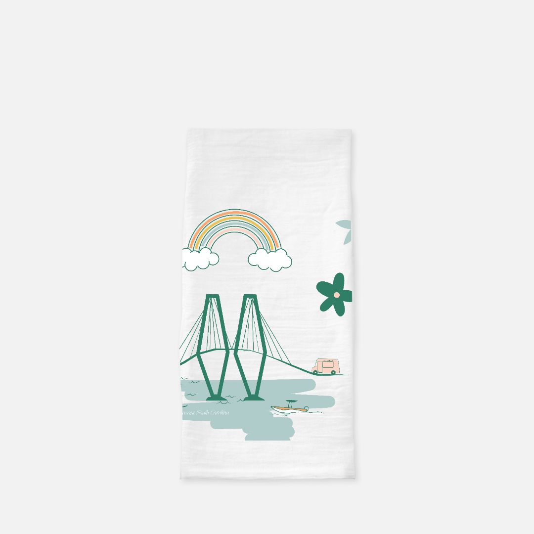 Colorful Mount Pleasant Tea Towel