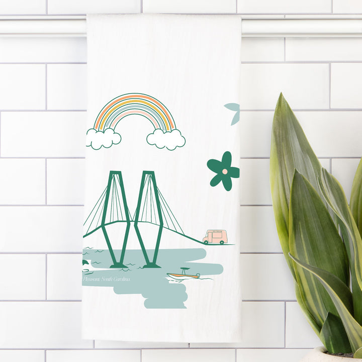 Colorful Mount Pleasant Tea Towel
