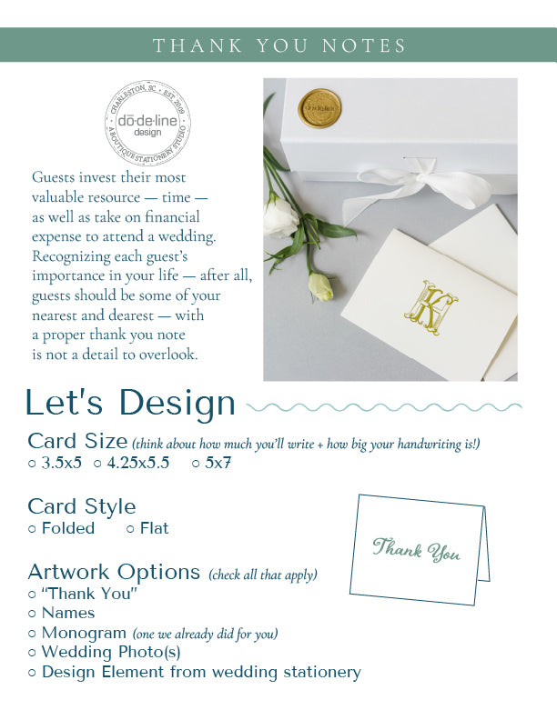 Thank You Notes for Wedding Clients