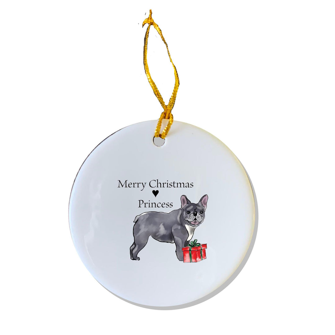 French Bulldog Ornament, Personalized Ornament, Pet Gift, Dog Gift, Custom Gift, Gray Frenchie, Bulldogs, Dog Person, Friend