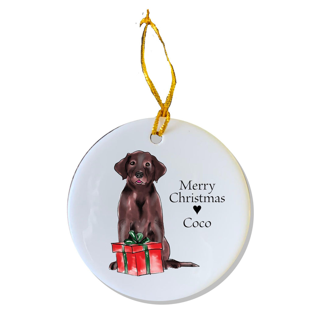 Chocolate Lab Ornament, Personalized Ornament, Pet Gift, Dog Gift, Custom Gift, Gray Labrador Retriever, Brown Lab, Dog Person, Friend