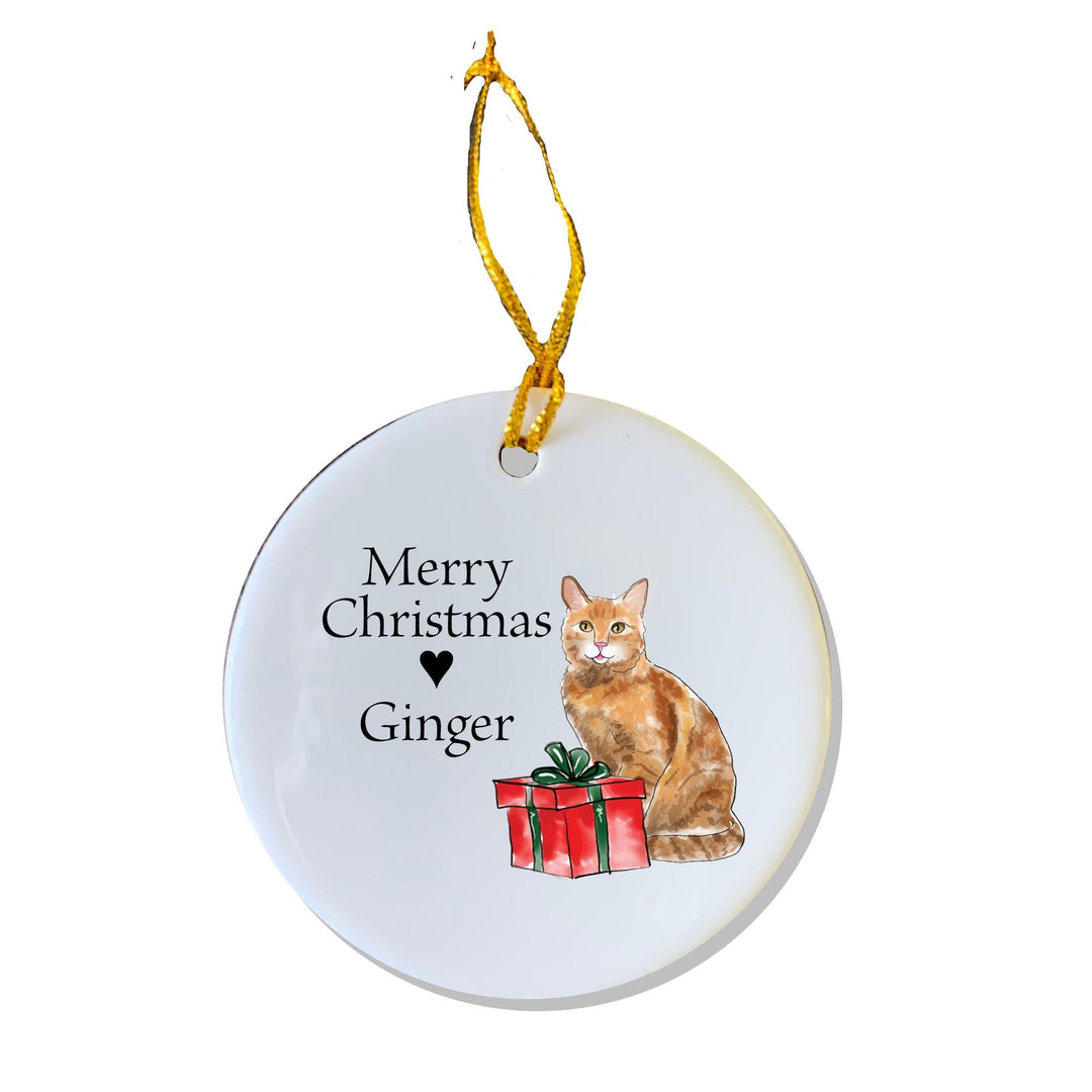 Orange Tabby Cat Ornament, Personalized Ornament, Pet Gift, Cats, Custom Gift, Cat Gift, Cat Ornament, Cat Person, Friend, Tabby Cats