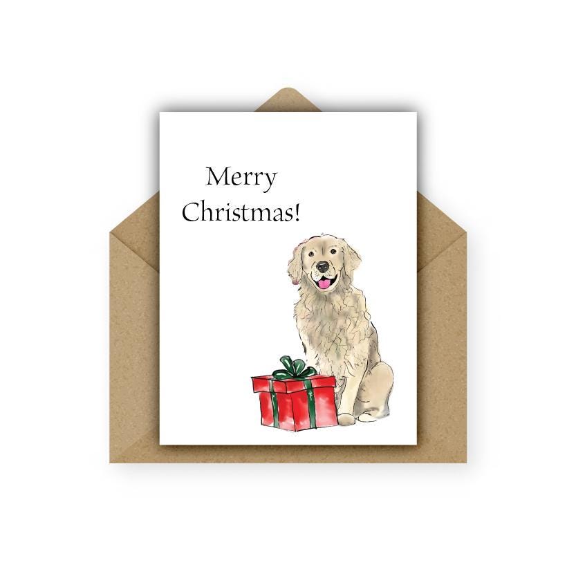 Christmas Card Golden Retriever Dog