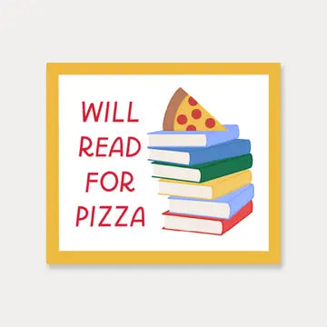 Will Read for Pizza Sticker