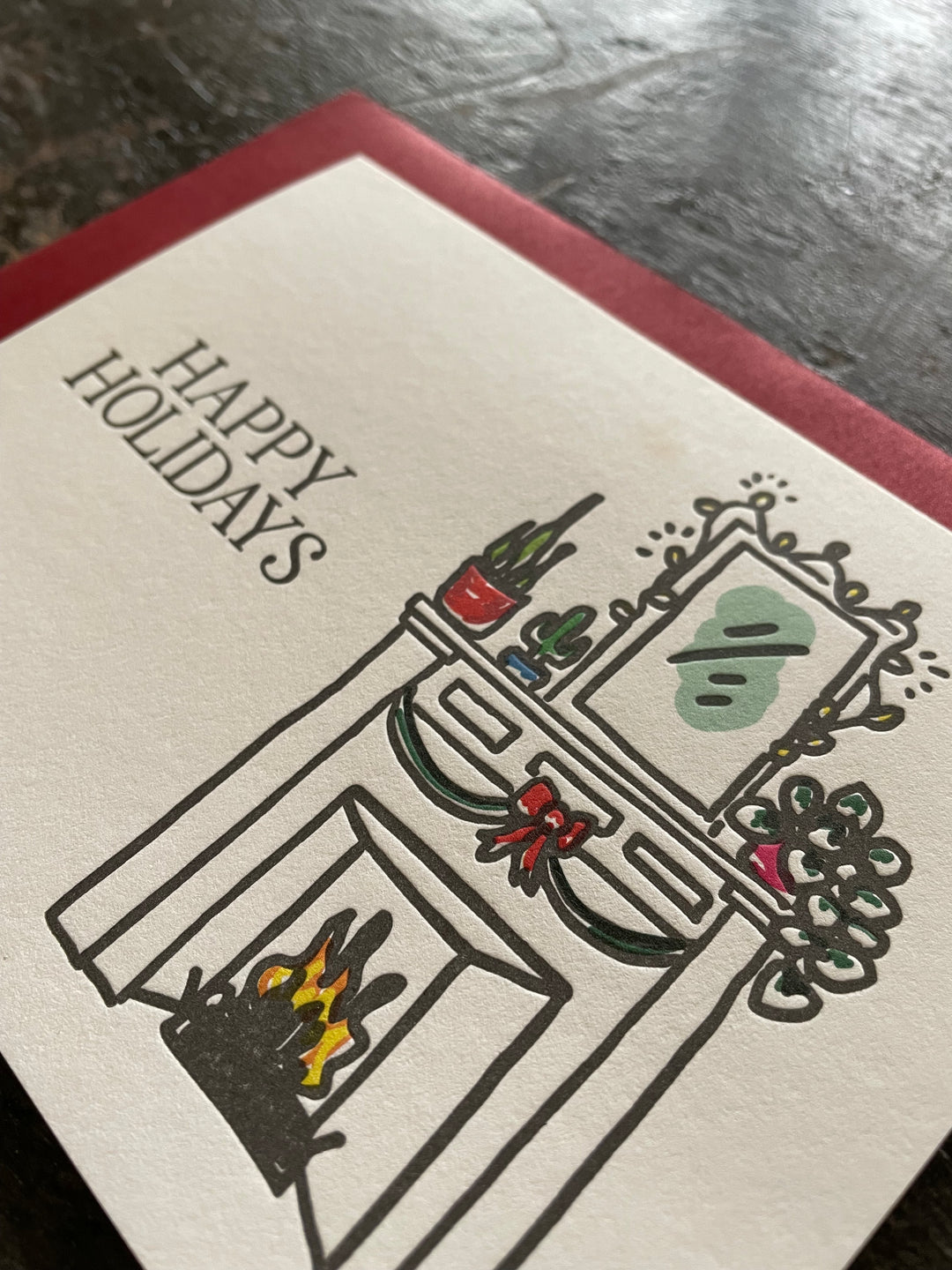 Happy Holidays Letterpress Card
