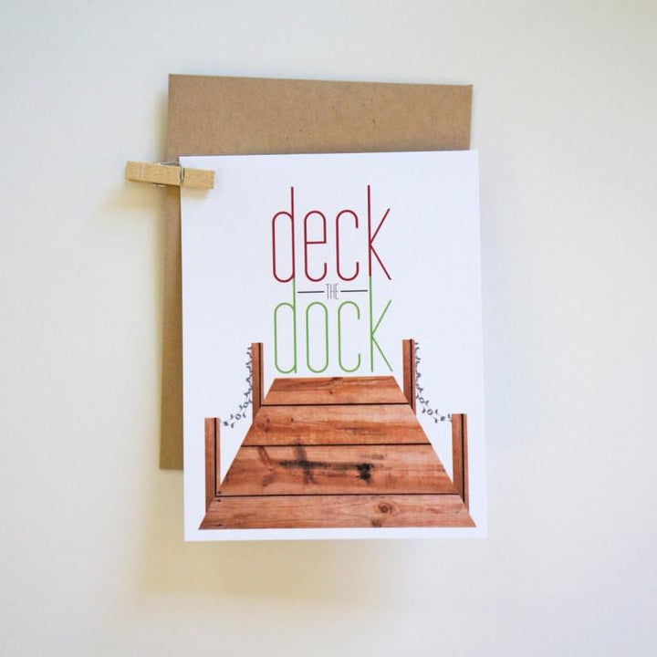Deck the Dock Coastal Beachy Holiday Christmas Card Stationery Set - shop greeting cards, handmade stationery, & wedding invitations by dodeline design - 1