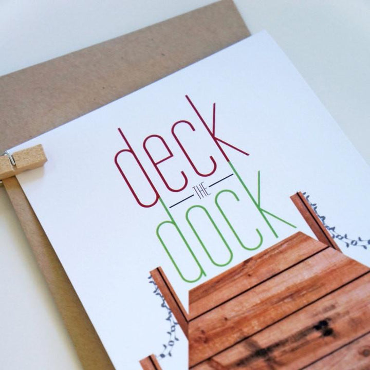 Deck the Dock Coastal Beachy Holiday Christmas Card Stationery Set - shop greeting cards, handmade stationery, & wedding invitations by dodeline design - 2
